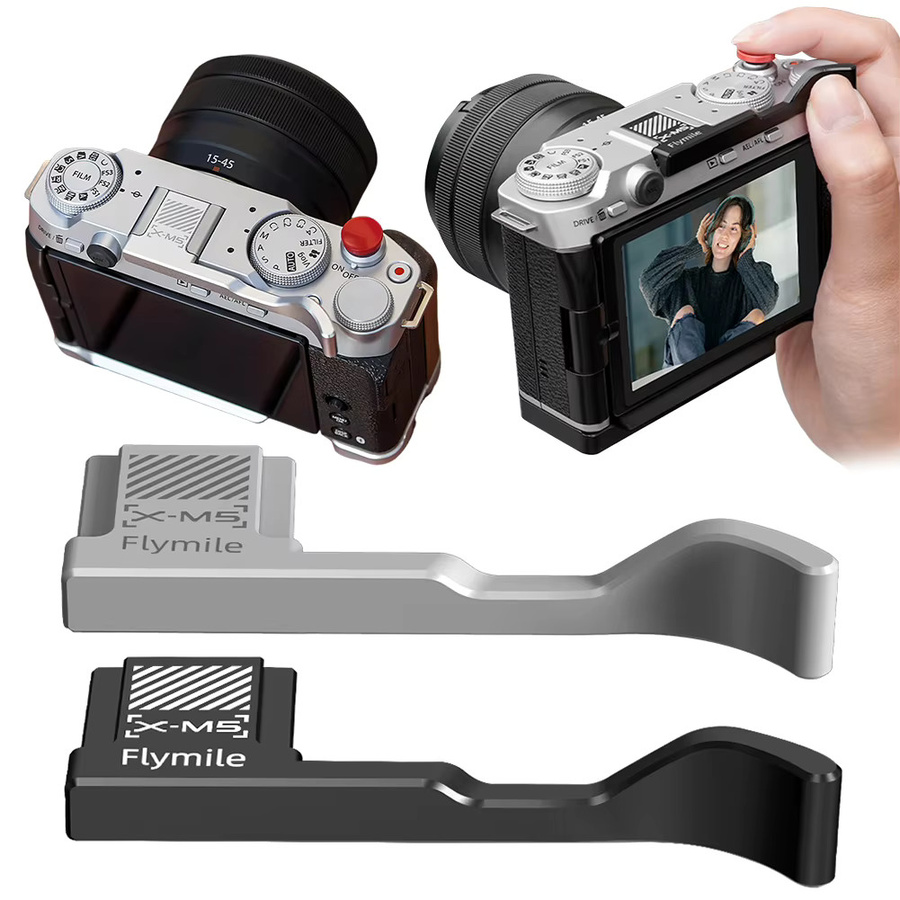 Fujifilm Daumengriff aus Aluminiumlegierung mit Blitzschuhabdeckung für die Fujifilm X-M5 in Silber - Bild 3
