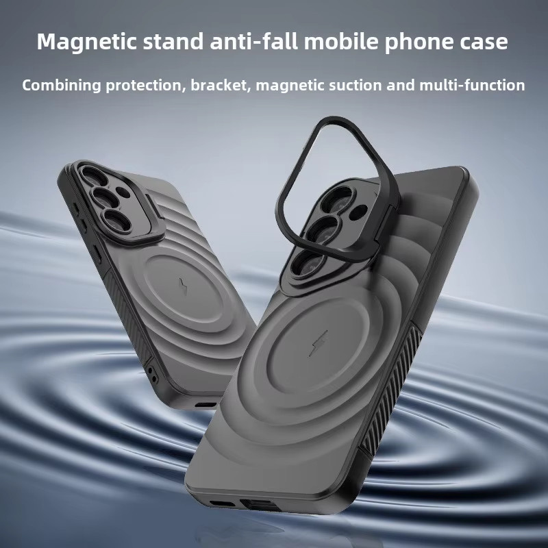 Magnetische Schutzhülle für Samsung Galaxy S25 Ultra und Galaxy S25 Plus mit Objektivhalter und Standfunktion in Schwarz - Bild 2