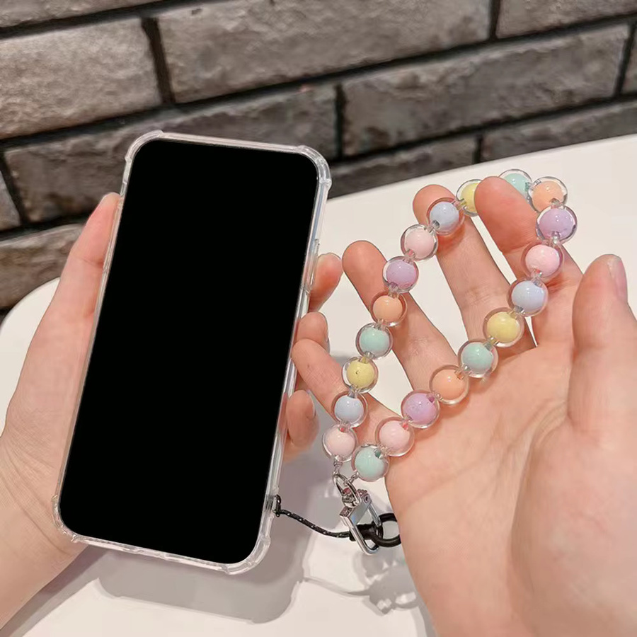 Transparente iPhone Hülle mit 3D Blumen-Armband und Handgelenk-Kette für verschiedene Apple iPhone Modelle - Bild 3