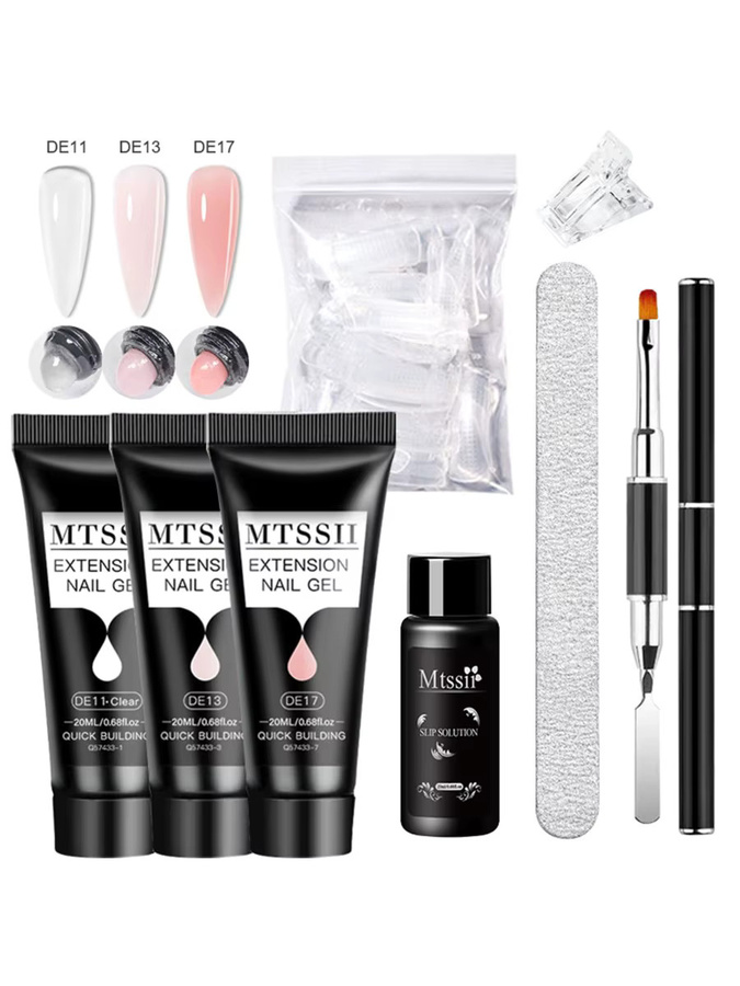 Mtssii Polygel Kit Nagelgel, 8-teiliges Set, Klar, Weiß, Glänzend - Bild 5