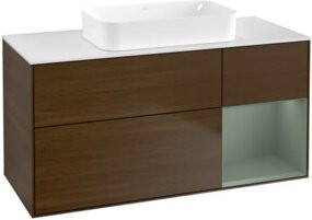 V&B Waschtischunterschrank Finion in Walnuss Veneer Braun B: 120 cm, T: 60 cm - Bild 1