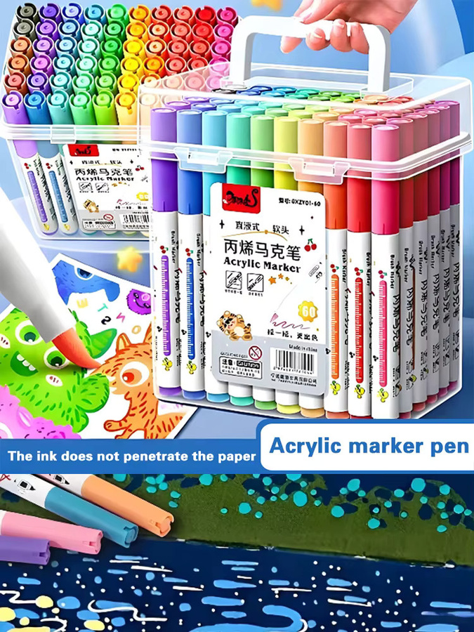 Acryl Graffiti Marker Set in Mehrfarben mit mittlerer Spitze für Stoff, Leinwand, Stein, Glas und Holz - Bild 5