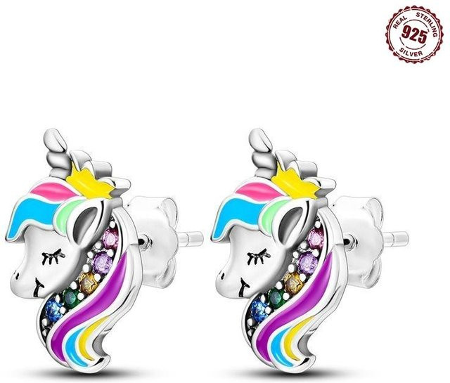 Creolen 925 Silber, Zirkonia, bunt, quadratisch, Damen - Bild 1