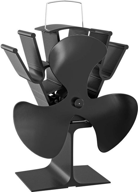 Wiltec Kaminofen Ventilator mit 3 Flügeln in Schwarz - Bild 1