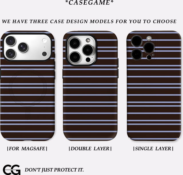 Potdemiel Handyhülle Chocolate Sky Stripe für iPhone 17 16 15 14 13 Pro Max Plus mit doppelschichtiger Rückseite in Multicolour und Braun - Bild 1