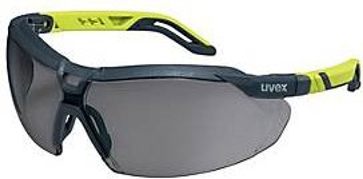 Uvex i-5 Schutzbrille mit UV-Schutz und Seitenschutz, Farbe: Anthrazit-Gelb-Blau, Material: Kunststoff - Bild 2