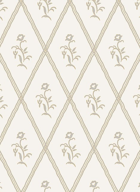 BoråsTapeter Wallpaper Signe 5505 Vlies Tapete mit Trellis Muster in Cream/Beige - Bild 1