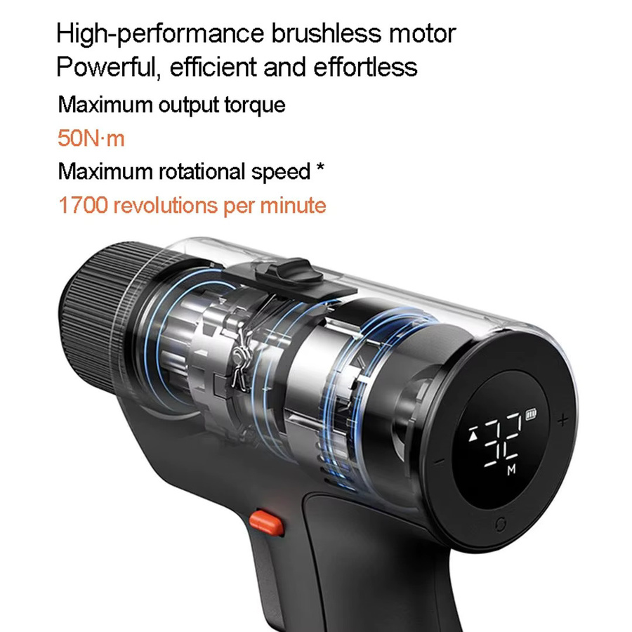 Mijia Bürstenloser Elektrobohrer 2. Generation Max in Schwarz mit 50 N·m Drehmoment und 1900 mAh Akku - Bild 2