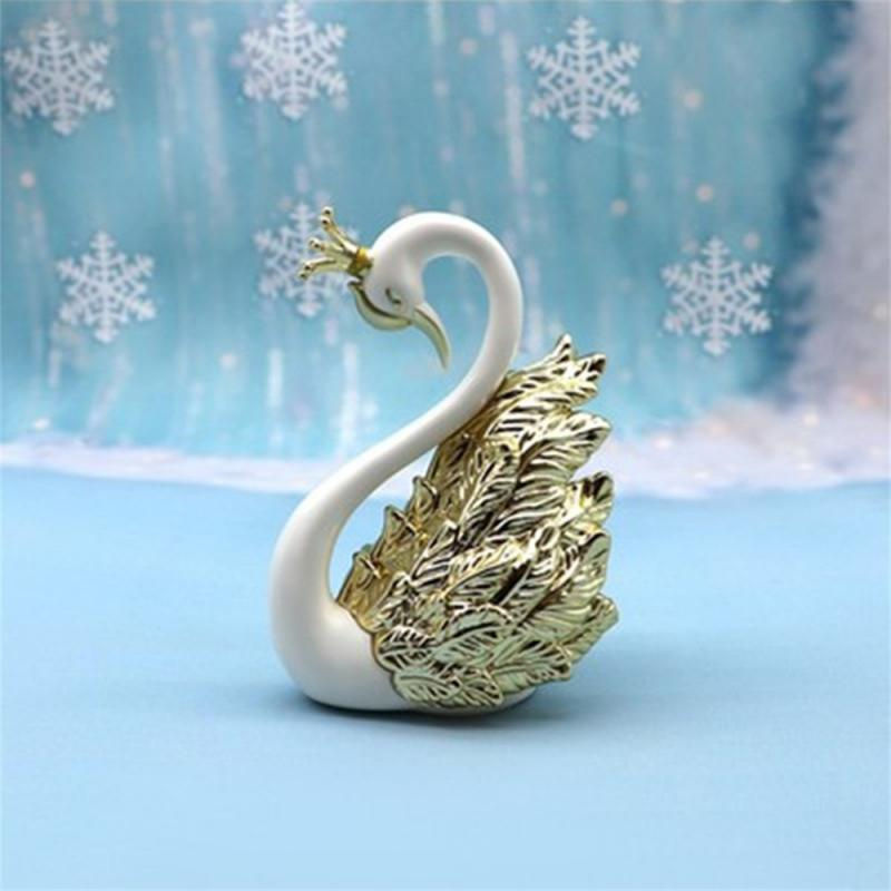 Ambiel Charm Mini Schwan Paar Dekofigur in Weiß für Hochzeit und Wohnaccessoires - Bild 2