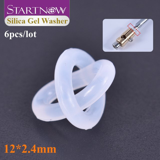 Startnow Silikondichtungen Set aus 6 hochtemperaturbeständigen Isolierringen für Laser-Xenon-Lampen-Elektrodenhalter in Gold/Messing - Bild 1
