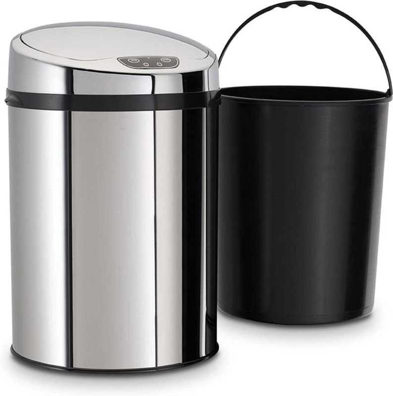 ECHTWERK Badabfalleimer mit Infrarot-Sensor aus Edelstahl, Silber, B/T/H: 25 x 38 x 38 cm - Bild 2
