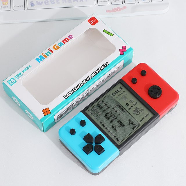 LENNIK Retro Tetris Handheld Spielkonsole 26-in-1 Klassische Elektronische Taschenspielmaschine in Schwarz und Multicolour - Bild 1