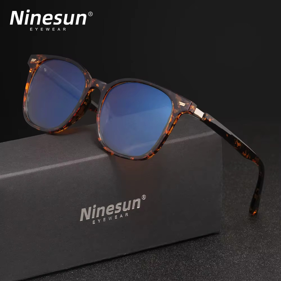NINESUN Korrektionsbrille, Vollrand, Square, Kunststoff, Braun, Unisex, Blaulichtfilter - Bild 1