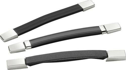 Rohde Gerätegriff MA-23.187.84 Schwarz aus Kunststoff und vernickeltem Stahl, 1 Set - Bild 1