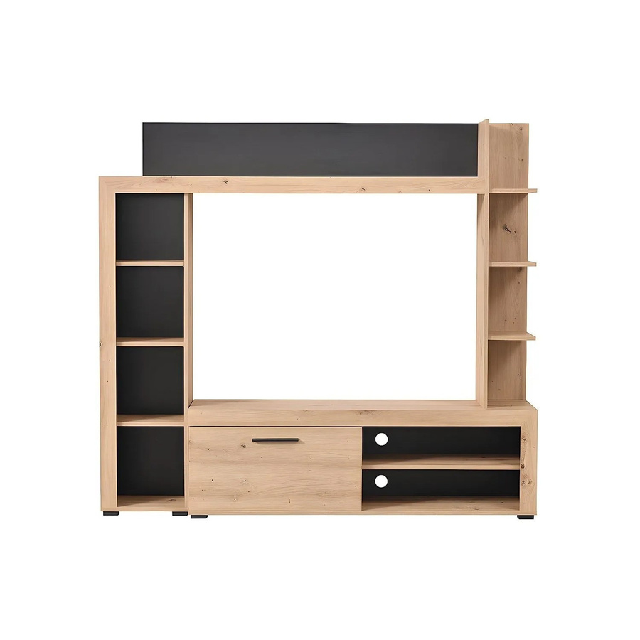 Vente-unique TV-Wand Baltimore in Anthrazitgrau und Naturfarben Hell, Breite: 172,5 cm - Bild 2