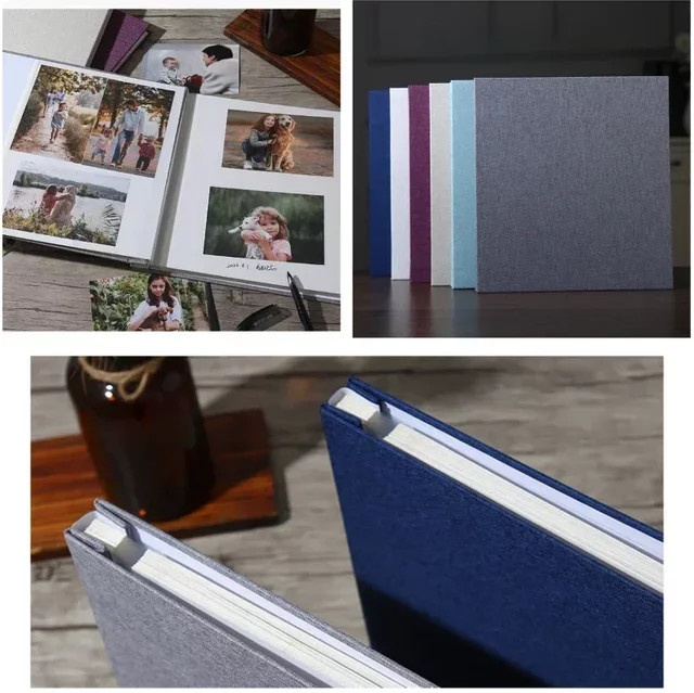 Vintage Leinen Fotoalbum in Beige für kreative DIY-Geschenke und zur Dokumentation des Kinderwachstums - Bild 1