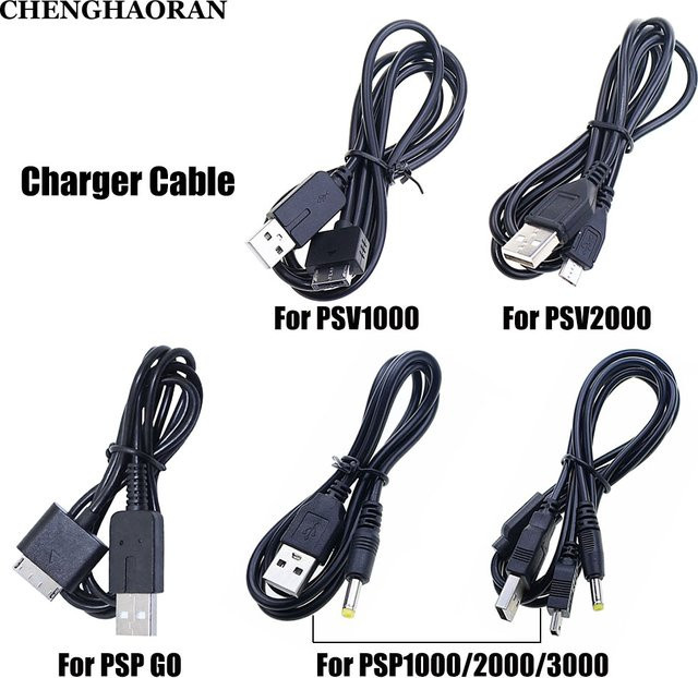 ChengHaoRan USB Ladekabel und Datenübertragungsadapter für PlayStation PS Vita 1000/2000 und PSP 1000/2000/3000 sowie PSP Go, Schwarz - Bild 1