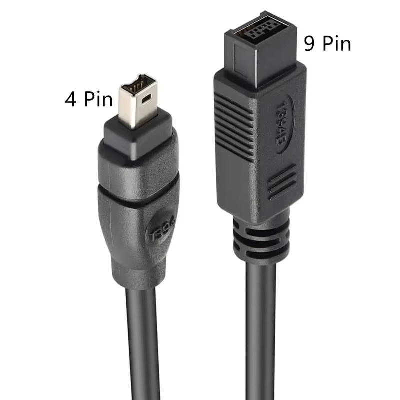 BSN FireWire 800 auf FireWire 400 Kabel, 9-poliger auf 4-poliger Stecker, IEEE 1394B, 800 Mbit/s, Schwarz, Länge: 1,8 m - Bild 2