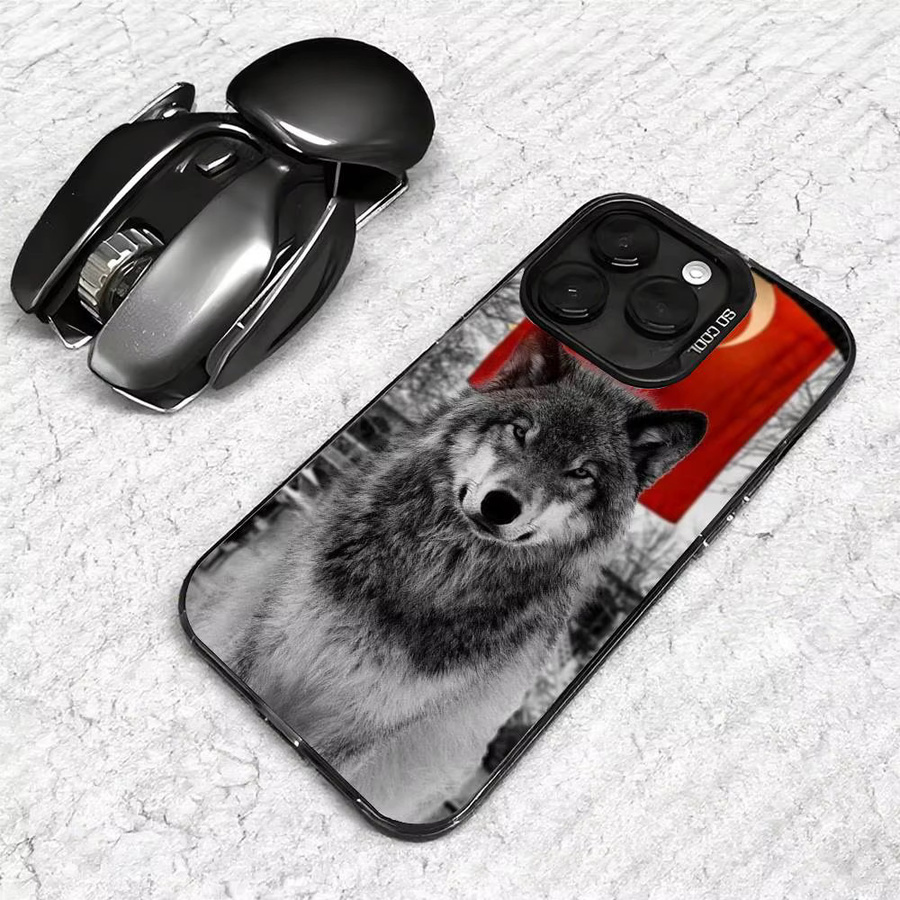 Apple iPhone Handyhülle Türkische Bozkurt Grey Wol Protect Plating für iPhone 11 12 13 14 15 16 Pro Max Plus in Grau - Bild 3