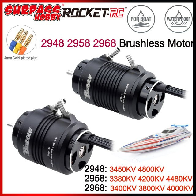 Surpass Hobby Rocket Wasserkühlmantel, bürstenloser Bootsmotor, Metall, Schwarz - Bild 1