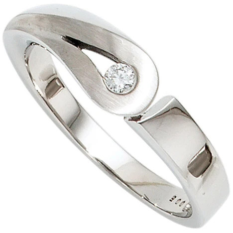 Colfem Ring 925 Silber, Diamant, Brillant, Damen, Ringgröße 58 - Bild 1