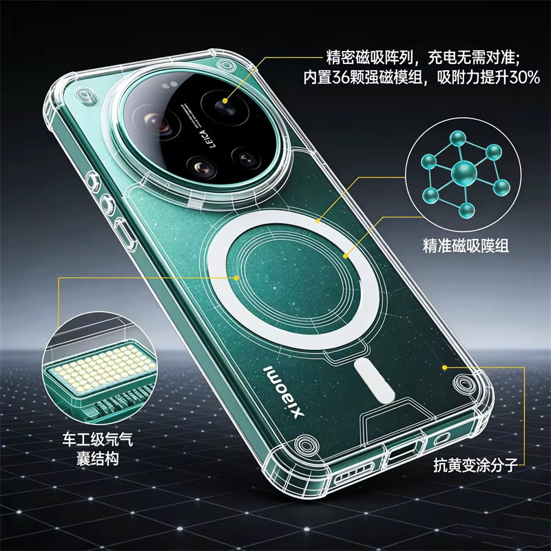 Xiaomi 17 Ultra MagSafe Schutzhülle transparente magnetische Acryl-Hülle stoßfest - Bild 3