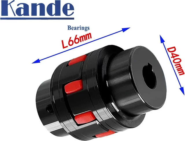 Kande Flexible Kupplung für CNC Kugelumlaufspindel aus Edelstahl, Farbe Schwarz, Durchmesser: 40 mm, Länge: 66 mm - Bild 1