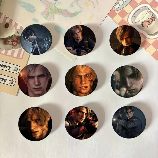 Resident Evil Leon Scott Kennedy, Rundes Abzeichen, Brosche, Anstecknadel - Bild 1