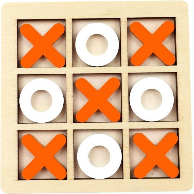 Discover Intime Holz-Tic-Tac-Toe-Puzzle-Spiel, Strategiespiel, orange, ab 14 Jahre - Bild 1
