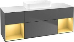 V&B Waschtischunterschrank Finion in Anthrazit lackiert, B/T/H: 160 x 50,1 x 50,1 cm - Bild 1
