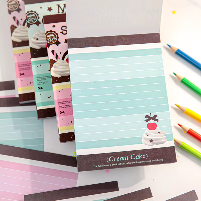 JIAMEI Kawaii Kuchen Notizbuch mit 80 Blatt, Creme-Farbe und Mehrfarben-Design, liniertes Softcover für Schule und Büro - Bild 2