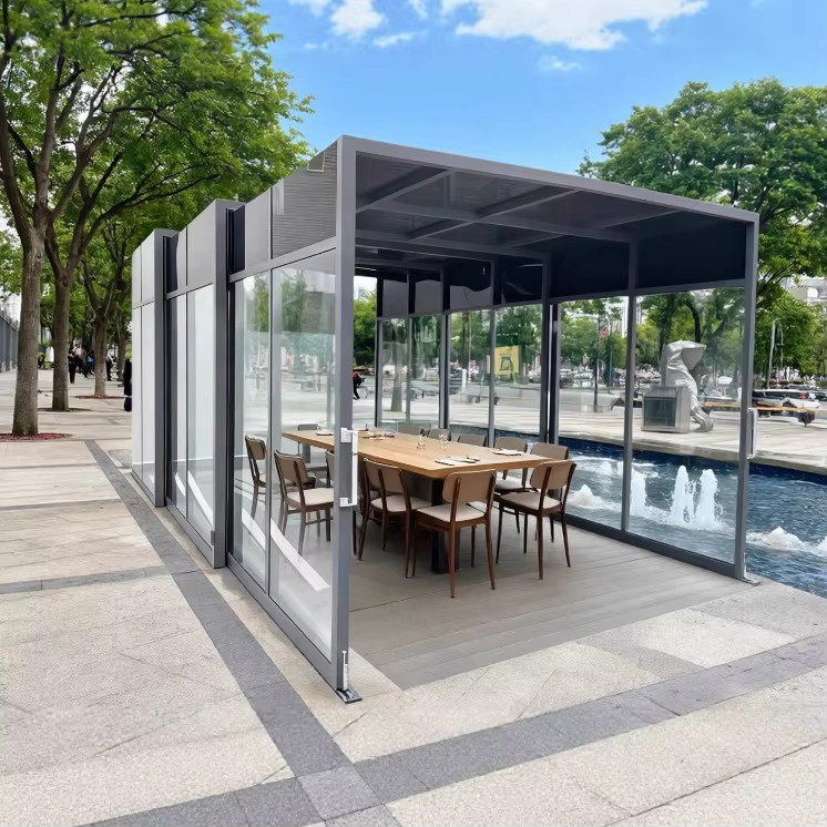 Mobiles Push-Pull-Schrumpfzelt als Outdoor-Wintergarten und einziehbarer Sonnenschirm für dein individuelles Restaurant - Bild 2