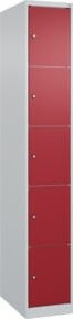 C+P Schließfachschrank Classic PLUS mit 1 Abteil in Lichtgrau und Rubinrot, H x B x T: 185 x 30 x 50 cm - Bild 1