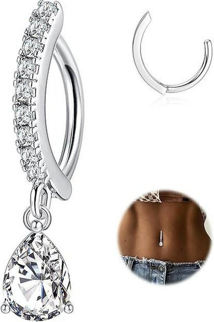 FashionFlair Bauchnabelpiercing, Messing, Zirkonia, Unisex - Bild 1
