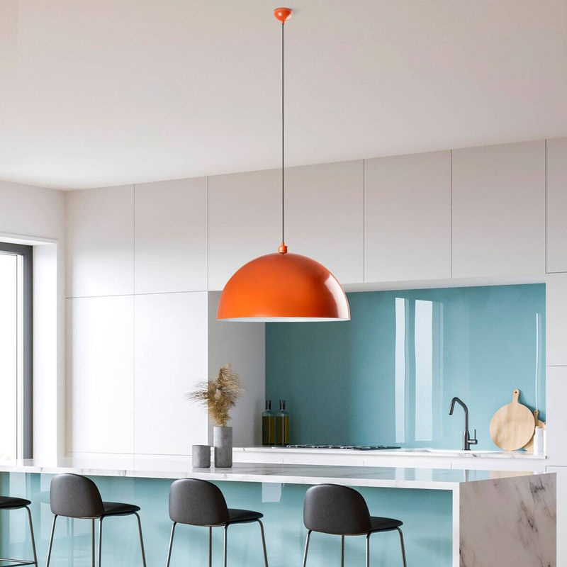 Opviq Pendelleuchte aus Metall in Orange mit E27 Fassung, höhenverstellbar, B/H/T: 60 x 135 x 60 cm - Bild 4