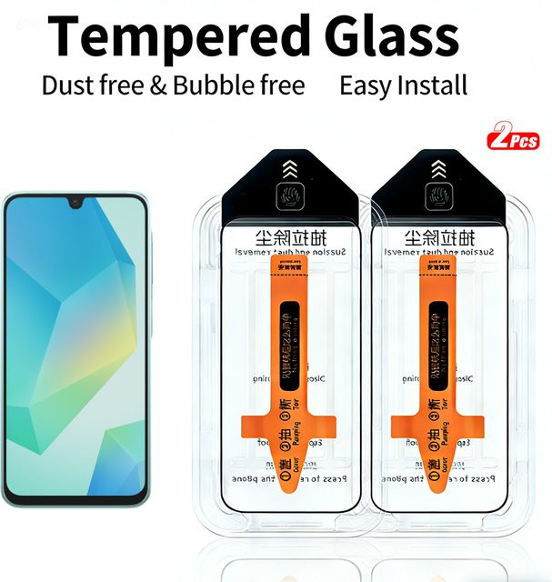 2 Stück Displayschutzfolie aus gehärtetem Glas für Samsung Galaxy F17 F16 F56 M56 M16 A52 A52S 5G, transparent - Bild 1