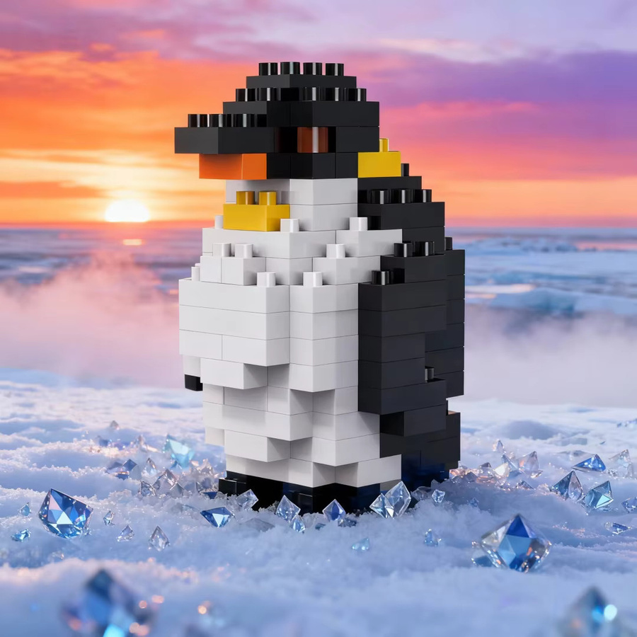 KNEW BUILT Panda Peacock Foxe Pinguin Haustier Katze Hund, Micro Mini Gebäude Spielzeug, Bunt / Mehrfarbig - Bild 1