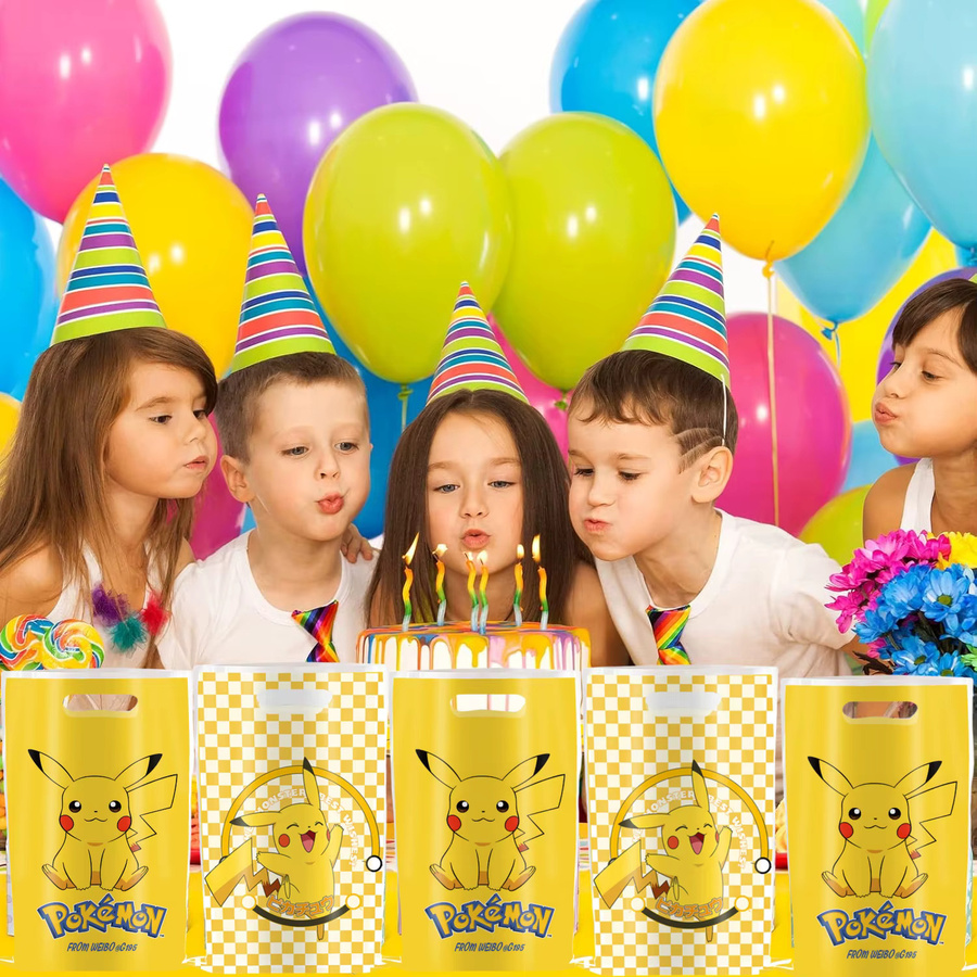 TAKARA TOMY Pokemon Party-Geschenktüte mit Pikachu Motiv in Gelb für Kinder als Süßigkeiten-Verpackung und Mitbringsel - Bild 2