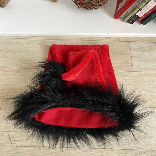 Extra lange Weihnachtsmütze aus Plüsch von Atceawit in Rot, B/H: 30 x 75 cm - Bild 1
