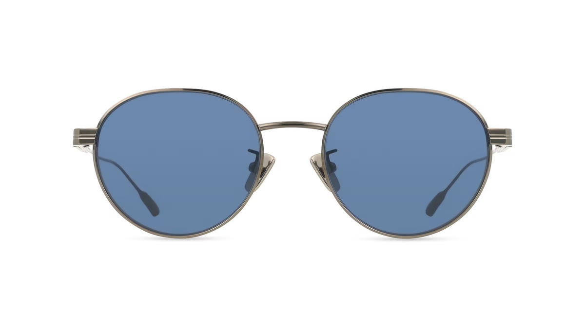 Moncler ME4006TD Sonnenbrille, Vollrand, Rund, Metall, Unisex, grau, blau - Bild 1