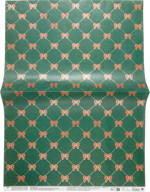 Rico Design Paper Patch Schleifen Geschenkpapier Grün, B: 30 cm, H: 42 cm - Bild 1
