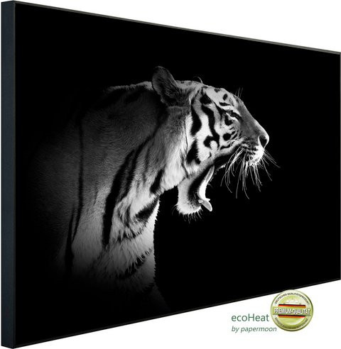 papermoon EcoHeat Infrarotheizung Tiger Schwarz Weiss mit Matt-Effekt, App-Steuerung und Überhitzungsschutz - Bild 1