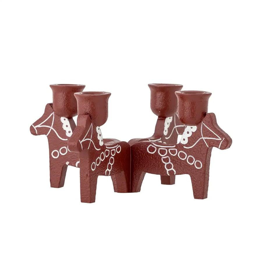Bloomingville Adventskerzenhalter Siffer in Rot und Weiß aus Polyresin, Höhe: 23 cm - Bild 1