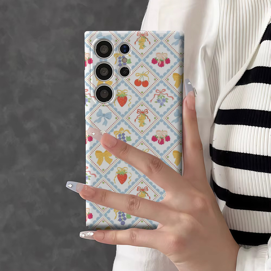 Glänzende Handyhülle mit Frucht-Schleifenmuster für Samsung Galaxy S25 Ultra, S24, S23 Ultra und S23 Plus in Multicolour - Bild 2