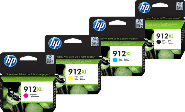 HP 912XL Tintenpatronen Multipack für Tintenstrahldrucker in Schwarz, Gelb, Magenta und Cyan - Bild 1