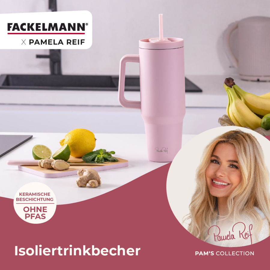 Fackelmann Pamela Reif Thermotrinkbecher Pink, 1,2 l - Bild 3