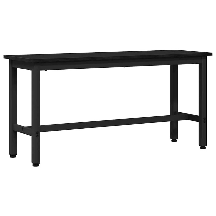 vidaXL Esstischbank in Schwarz und Eichen-Optik, modern, B/T/H: 110 x 32,5 x 48,5 cm - Bild 2