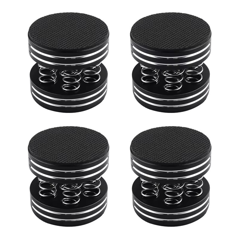 YYTCG HiFi Shock Spikes aus Aluminiumlegierung mit Federdämpfungspad für Audio-Geräte, 4 Stück, Schwarz - Bild 2