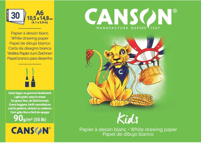 Canson Kids Zeichnen Block DIN A6 weiß 30 Blatt - Bild 1