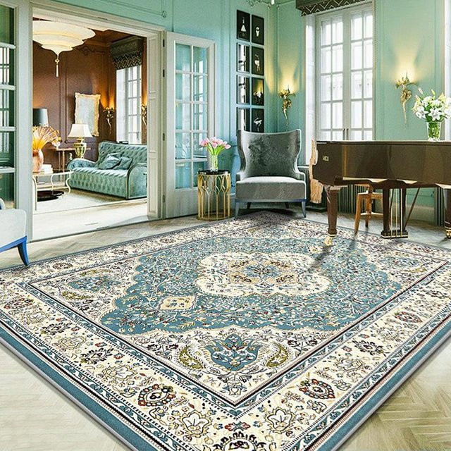 Advanced Sense Teppich Lodestar in Blau, Waschbarer Rechteckteppich für Wohnzimmer und Schlafzimmer, B/H: 60 x 40 cm - Bild 1